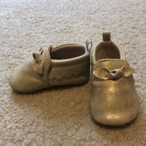 Gold Crib Shoes